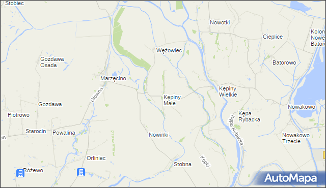mapa Kępiny Małe, Kępiny Małe na mapie Targeo