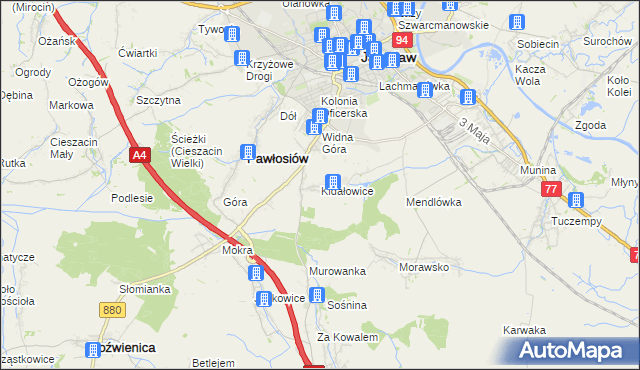 mapa Kidałowice, Kidałowice na mapie Targeo