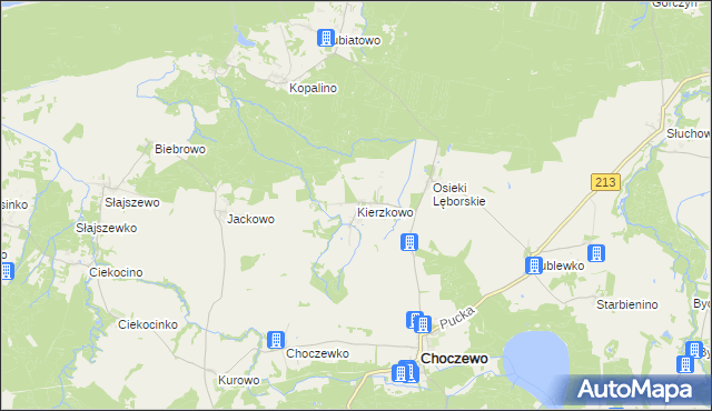 mapa Kierzkowo gmina Choczewo, Kierzkowo gmina Choczewo na mapie Targeo