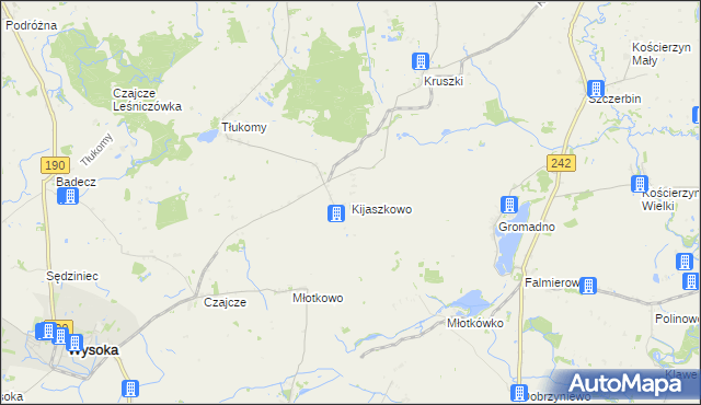 mapa Kijaszkowo gmina Wysoka, Kijaszkowo gmina Wysoka na mapie Targeo