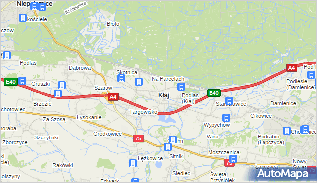 mapa Kłaj, Kłaj na mapie Targeo