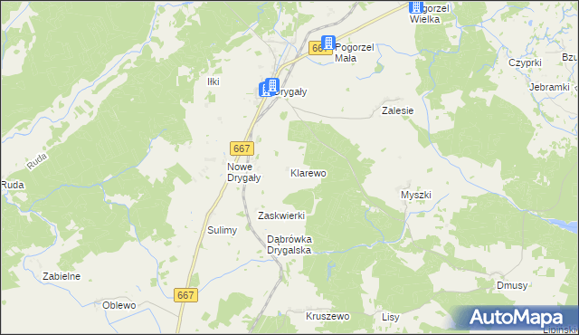 mapa Klarewo, Klarewo na mapie Targeo