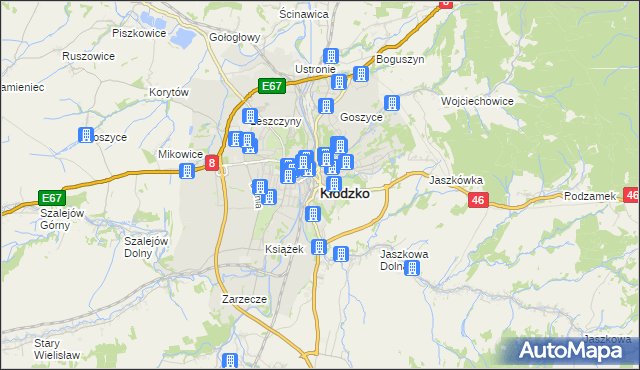 mapa Kłodzka, Kłodzko na mapie Targeo
