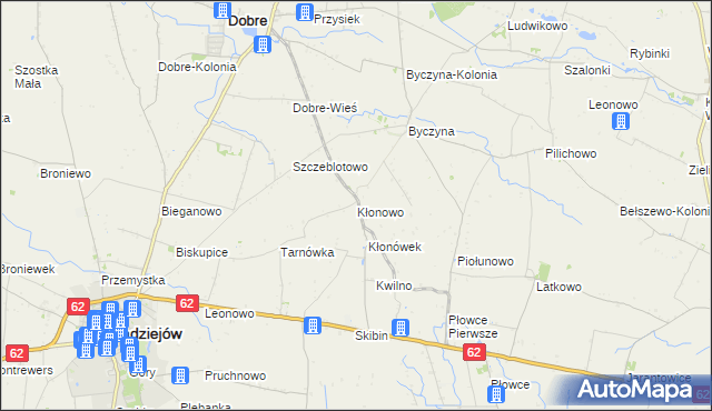 mapa Kłonowo, Kłonowo na mapie Targeo