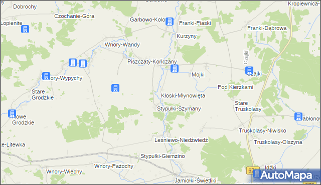 mapa Kłoski-Młynowięta, Kłoski-Młynowięta na mapie Targeo