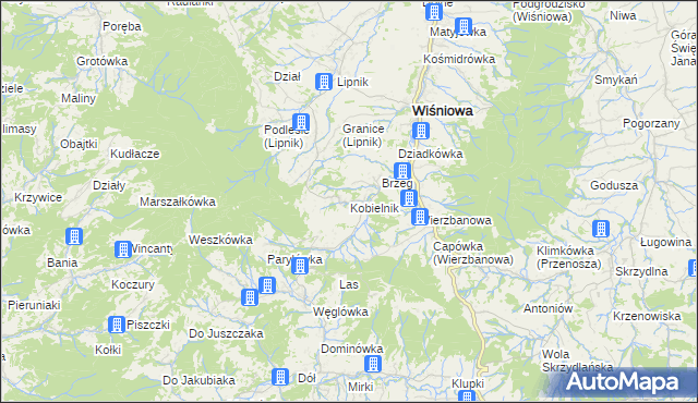 mapa Kobielnik, Kobielnik na mapie Targeo