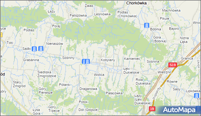 mapa Kobylany gmina Chorkówka, Kobylany gmina Chorkówka na mapie Targeo