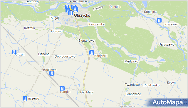 mapa Kobylniki gmina Obrzycko, Kobylniki gmina Obrzycko na mapie Targeo