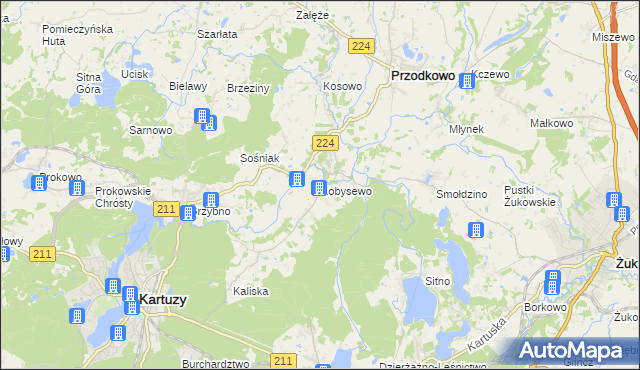 mapa Kobysewo, Kobysewo na mapie Targeo