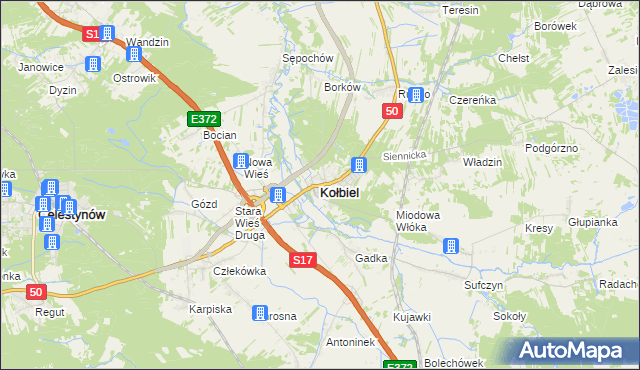 mapa Kołbiel, Kołbiel na mapie Targeo