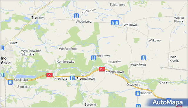 mapa Komierowo, Komierowo na mapie Targeo