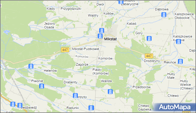 mapa Komorów gmina Mikstat, Komorów gmina Mikstat na mapie Targeo