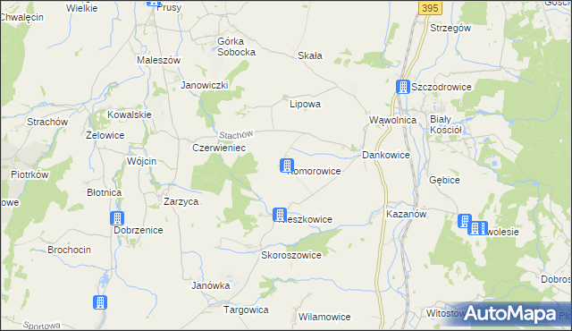 mapa Komorowice gmina Kondratowice, Komorowice gmina Kondratowice na mapie Targeo