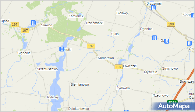 mapa Komorowo gmina Kłecko, Komorowo gmina Kłecko na mapie Targeo