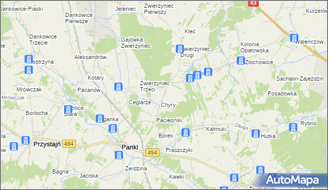 mapa Konieczki gmina Panki, Konieczki gmina Panki na mapie Targeo