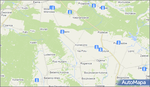 mapa Konieczno, Konieczno na mapie Targeo