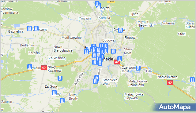 mapa Końskie, Końskie na mapie Targeo