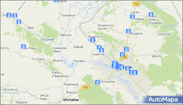 mapa Kopernia, Kopernia na mapie Targeo