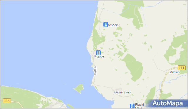 mapa Kopice gmina Stepnica, Kopice gmina Stepnica na mapie Targeo