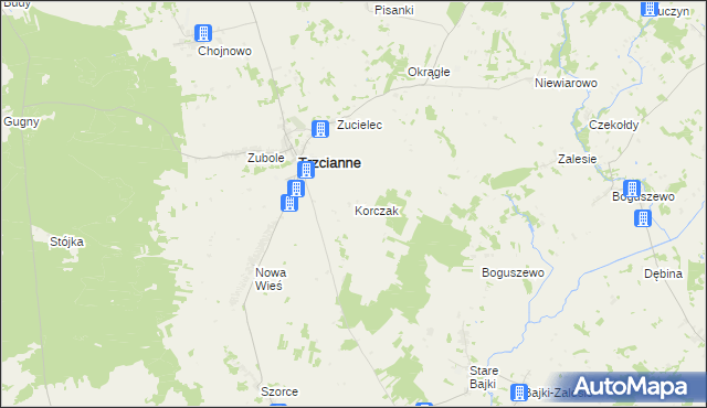 mapa Korczak, Korczak na mapie Targeo