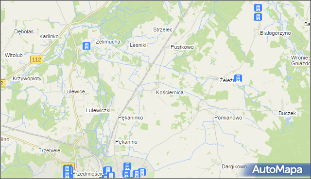 mapa Kościernica gmina Białogard, Kościernica gmina Białogard na mapie Targeo