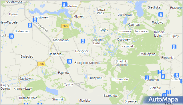 mapa Koszary gmina Sompolno, Koszary gmina Sompolno na mapie Targeo