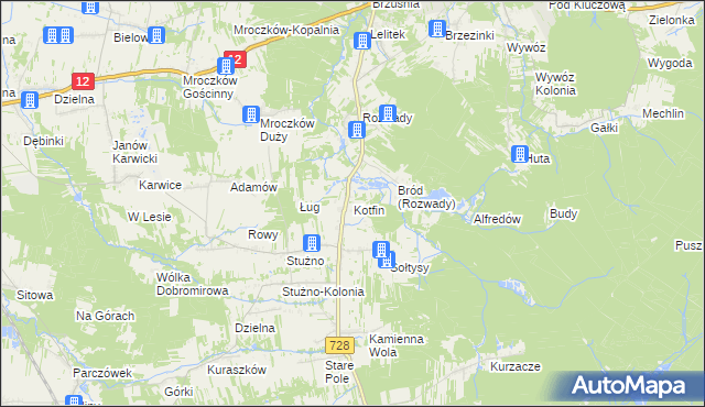 mapa Kotfin gmina Gielniów, Kotfin gmina Gielniów na mapie Targeo