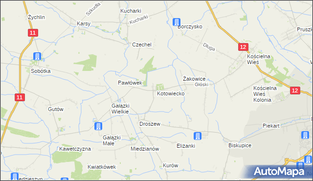 mapa Kotowiecko, Kotowiecko na mapie Targeo