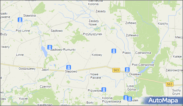 mapa Kotowy, Kotowy na mapie Targeo