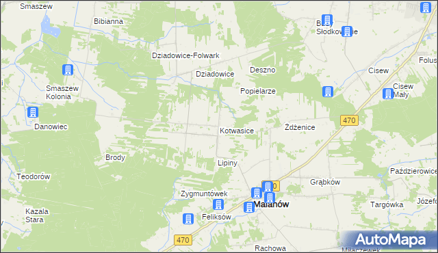 mapa Kotwasice, Kotwasice na mapie Targeo