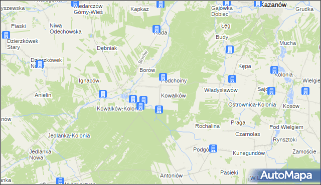 mapa Kowalków, Kowalków na mapie Targeo