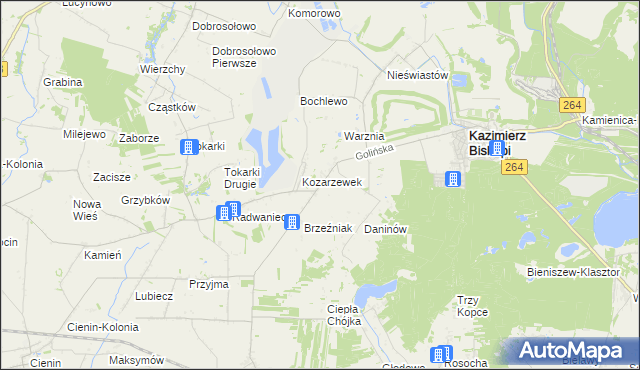 mapa Kozarzew, Kozarzew na mapie Targeo