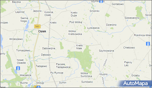 mapa Kretki Małe, Kretki Małe na mapie Targeo
