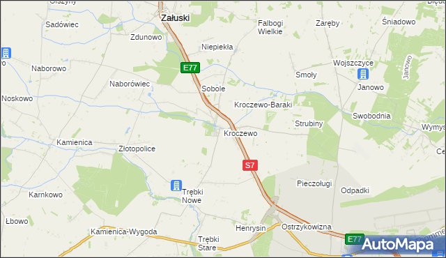mapa Kroczewo, Kroczewo na mapie Targeo