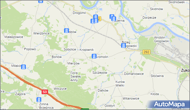mapa Kromolin, Kromolin na mapie Targeo