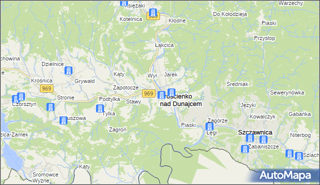 mapa Krościenko nad Dunajcem, Krościenko nad Dunajcem na mapie Targeo