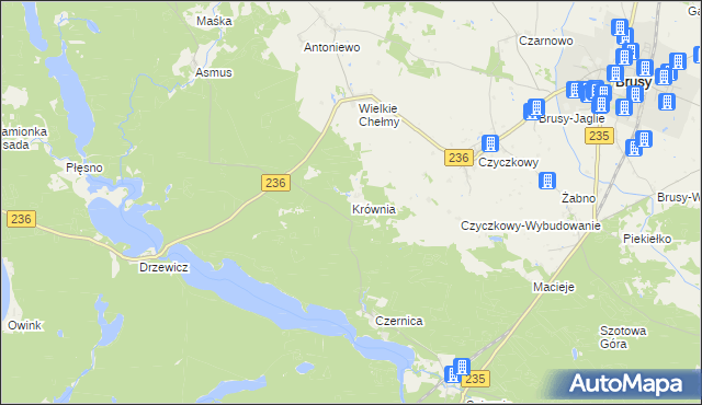 mapa Krównia, Krównia na mapie Targeo