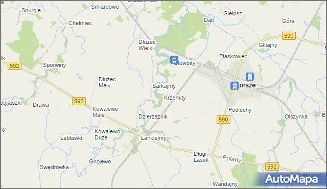 mapa Krzemity, Krzemity na mapie Targeo