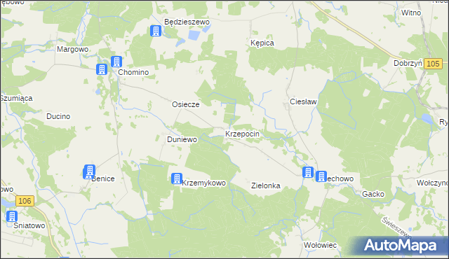mapa Krzepocin, Krzepocin na mapie Targeo