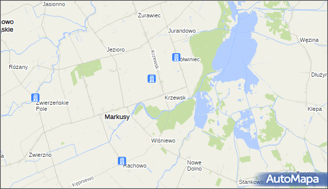 mapa Krzewsk, Krzewsk na mapie Targeo