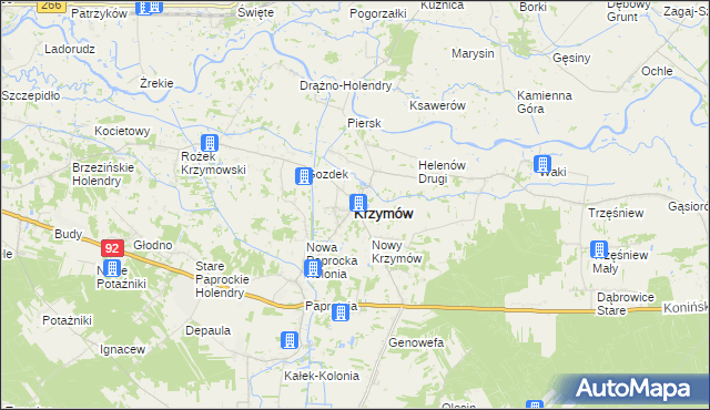 mapa Krzymów powiat koniński, Krzymów powiat koniński na mapie Targeo