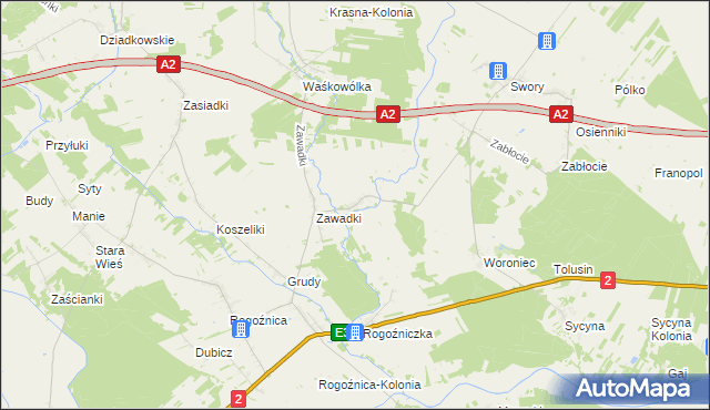 mapa Krzymowskie, Krzymowskie na mapie Targeo