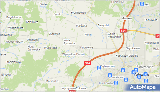 mapa Kudrowice, Kudrowice na mapie Targeo