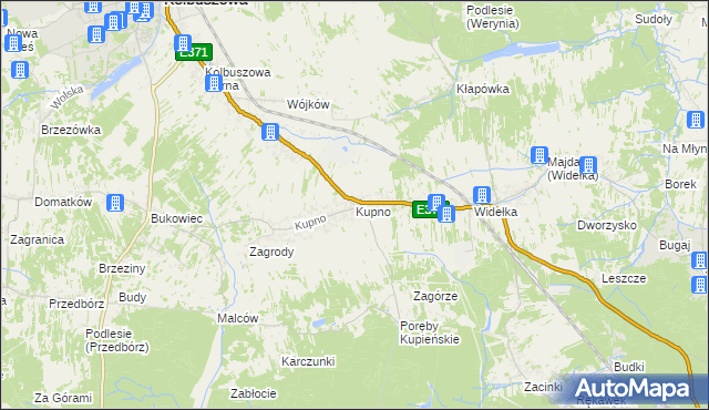 mapa Kupno gmina Kolbuszowa, Kupno gmina Kolbuszowa na mapie Targeo