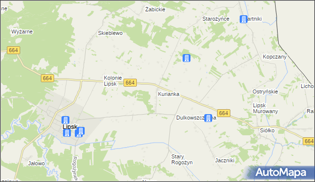 mapa Kurianka, Kurianka na mapie Targeo