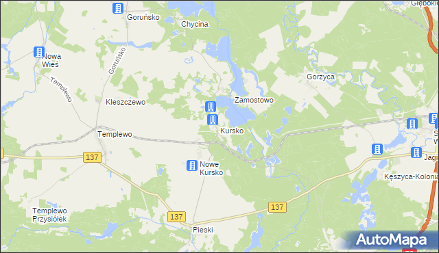 mapa Kursko, Kursko na mapie Targeo
