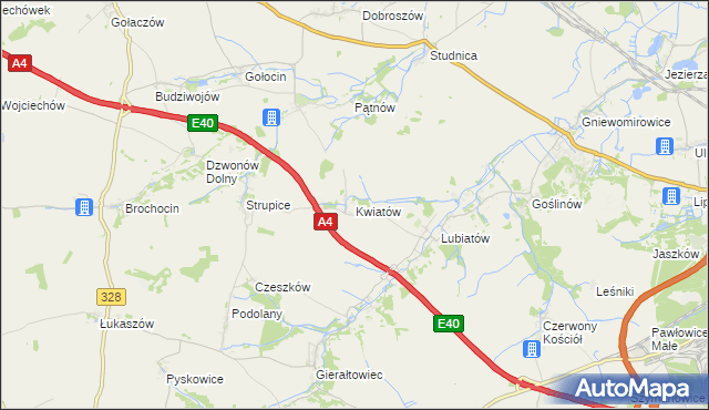 mapa Kwiatów, Kwiatów na mapie Targeo