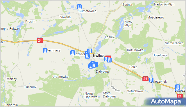 mapa Kwilcz, Kwilcz na mapie Targeo