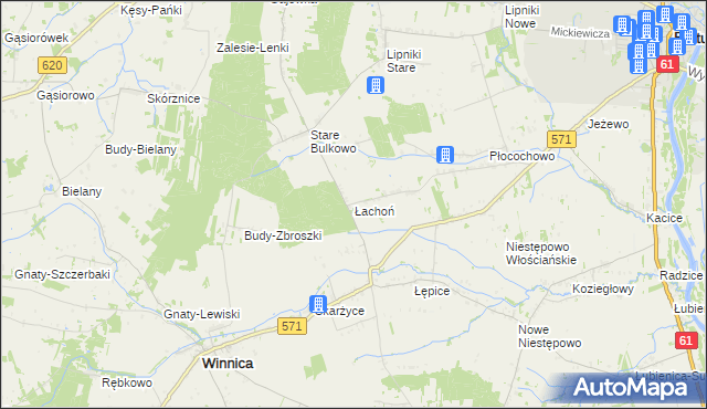 mapa Łachoń, Łachoń na mapie Targeo