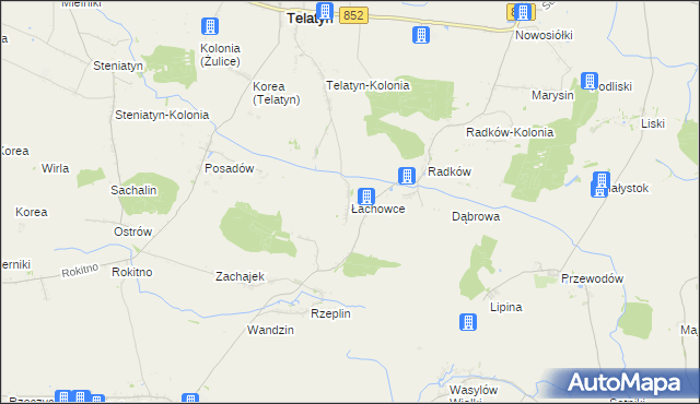 mapa Łachowce, Łachowce na mapie Targeo
